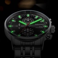 Reloj de Cuarzo para Hombre Mark Fairwhale de 42 mm, Acero Inoxidable, 3 BAR, Resistente al Agua, Correa de Metal, Analógico, para Uso Diario y de Negocios, FW-5710