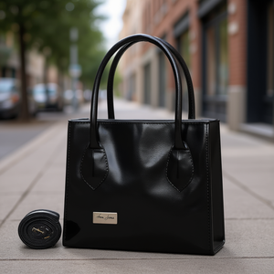 Bolso Tote Casual para Mujer Fana Jena con Dos Asas en Color Negro y Cierre de Cremallera, con Impresión de Logo Personalizado y Forro de PU - Product Image 2