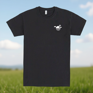 Reflection By Ninhol Black T-Shirt With Minimal Sun And <b>Clouds</b> Design For Casual Wear - Product Image 3