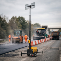 Tour d'éclairage mobile LED de haute qualité avec mât télescopique pour des opérations nocturnes fiables sur chantier