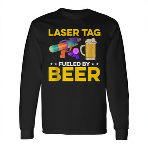 T-shirt à manches longues Laser Tag Fueled By Beer, vêtements décontractés unisexes pour adultes - Product Image 2