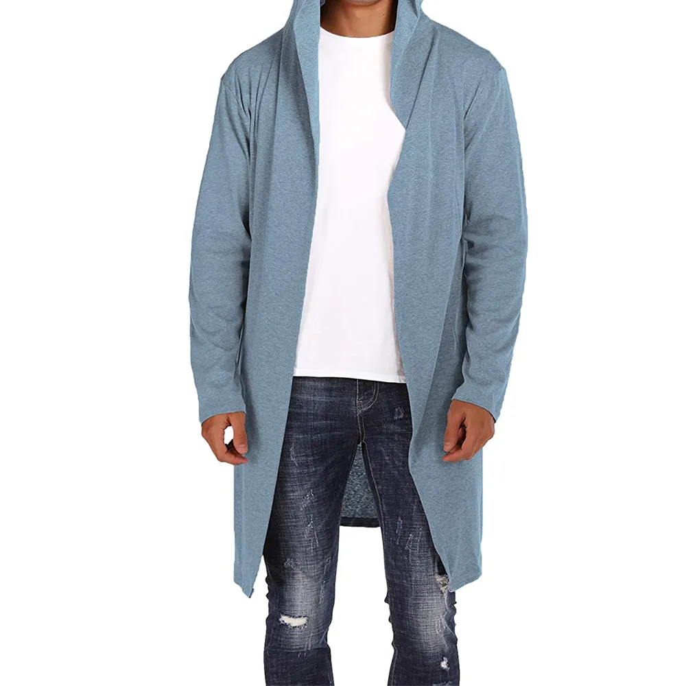 Shinesia Men'S Sweaters Plus Size Hooded Shawl Collar Loose Comfortable Smooth Fashion Casual Hooded Cardigan