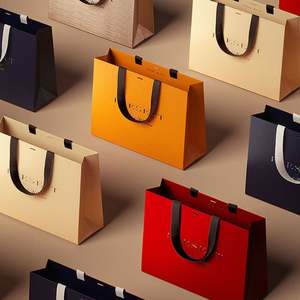 Sac en papier kraft haut de gamme pour magasin de vêtements, sac à cosmétiques épaissi avec impression de logo personnalisé, sac cadeau - Product Image 2