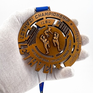Medaglie sportive in metallo personalizzate di alta qualità per la fabbrica di Karate da combattimento di pugilato di arti marziali 3D placcato oro antico medaglia d'oro - Product Image 2