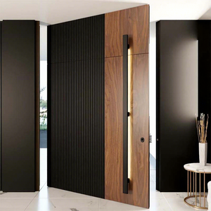 <span class=keywords><strong>Porte</strong></span> <span class=keywords><strong>d</strong></span>'<span class=keywords><strong>entrée</strong></span> de luxe Homart, design <span class=keywords><strong>bloc</strong></span> de couleur en métal et grain de <span class=keywords><strong>bois</strong></span>, serrure intelligente et fenêtre latérale en verre - Product Image 1