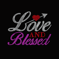 Transfert de strass personnalisé par presse à chaud, motif 'Christian Blessed', pour T-shirt