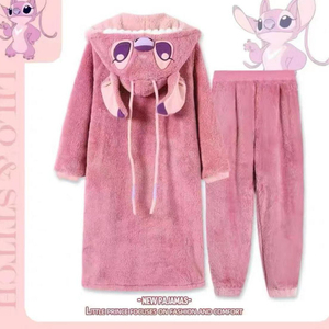 Ensembles de vêtements de nuit hiver Couple chemise de nuit robe ensemble femmes dessin animé épaissi chaud pyjamas flanelle Extra-longue <span class=keywords><strong>grande</strong></span> <span class=keywords><strong>taille</strong></span> - Product Image 6