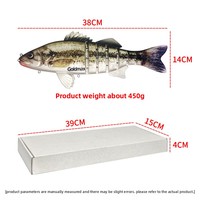Leurre de pêche multi-articulé 7 segments 380mm 450g, robuste, imprimé en 3D, coulant, en ABS, pour achigan, brochet, muskie, tête de serpent