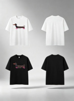 T-shirt drôle motif chien saucisse, Nouveauté Printemps/Été 2026, en tissu épais et rafraîchissant, à épaules tombantes, manches courtes, pour homme