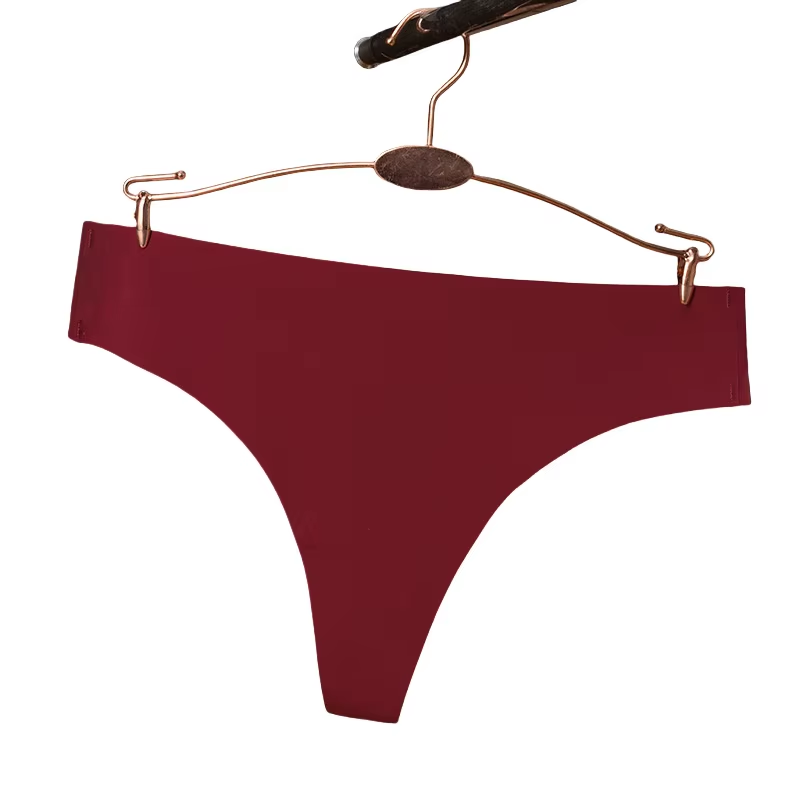 Trend Explosion Women's Comfortable Invisible Lightweight Soft Underwear Bulk Order Print Pattern Thong in Solid Colors