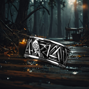 Bague de personnalité vintage en acier inoxydable pour homme Bijoux fins Retro Viking Text <span class=keywords><strong>Crow</strong></span> <span class=keywords><strong>Band</strong></span> Stylish for Wedding Party Anniversary - Product Image 1