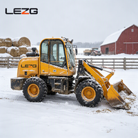 Chargeur sur pneus compact diesel 2 tonnes avec grappin, accessoire pour bulldozer à neige, pour travaux de déneigement hivernal et agricoles, écoénergétique