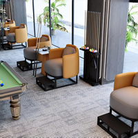 Canapé de salon moderne en métal pour club de billard, mobilier commercial pour spectateurs de jeux de billard, revêtement en cuir PU ergonomique