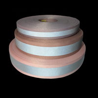 Sangle élastique rayée réfléchissante à marque privée, personnalisable B2B avec logo, en polyester/nylon écologique, imprimée par transfert thermique, en rouleau, échantillon rapide