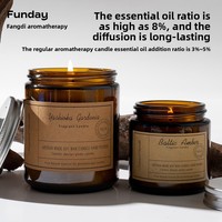 Lilin Aromaterapi Wangi Melati Putih dan Mint, Lilin Kedelai Tanpa Asap dalam Stoples Kaca Cokelat Bergaya Krim, Produk Terlaris Fangdi Cross-Border