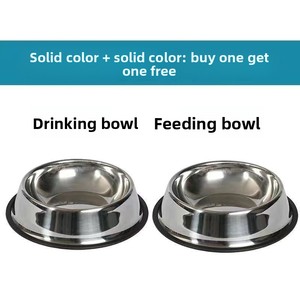 Ciotola per <span class=keywords><strong>Cani</strong></span> di Taglia Media/Grande in Acciaio Inox con Design Rotondo Due-in-Uno, Anello in Gomma sul Fondo Anti-Ribaltamento, Vendita Diretta dalla Fabbrica - Product Image 6