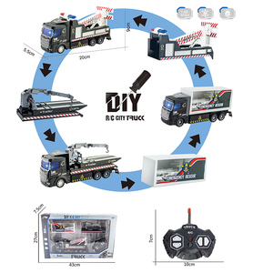 R/C Mobil Super Polisi Truk Derek Mainan Truk Liburan Truk Mainan Tugas Berat Traktor Trailer Kontainer Trailer Datar - Product Image 6