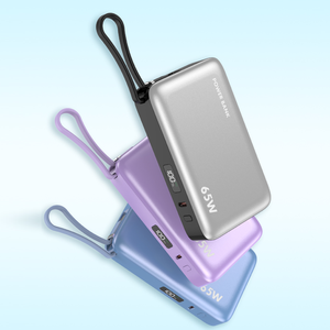 Batterie externe 65W PD à charge rapide <span class=keywords><strong>20000mAh</strong></span> avec câble Type-C intégré, affichage numérique, <span class=keywords><strong>chargeur</strong></span> <span class=keywords><strong>portable</strong></span> pour ordinateur <span class=keywords><strong>portable</strong></span> - Product Image 1