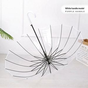 Minimalist Durable Transparent Umbrella with UV Printed Clear <b>Canopy</b> Modern <b>Rain</b> Accessory for Fashion Retail Lifestyle Brands - Product Image 5