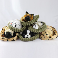 Nouveauté jouet interactif en peluche réaliste chien respirant et endormi animal en peluche décoration de la maison poupée de chien ronflement réaliste