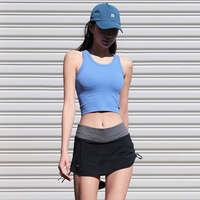 Soutien-gorge de sport moulant à col rond, sans coutures, avec coussinets fixes, pour le yoga et le fitness, pour femme
