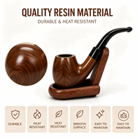 Pipe à tabac en bakélite sculptée en forme de feuille de 143 mm, vente en gros |   Ensemble de bols imitation bois avec plateau ovale, vente en gros YunAng OEM