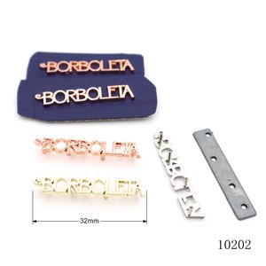 Etiqueta Metálica de Alta Calidad Chapada en Oro para Bolsos, Logotipo Personalizado con <span class=keywords><strong>Letras</strong></span> Metálicas y Pasadores - Product Image 3