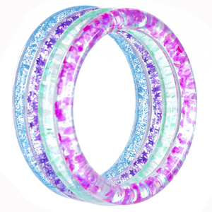 Exaggerated Colorful <b>Glitter</b> Women's Fashion Bangle Star heart Geometric Sequin Jewelry Wide Round Resin Bracelet Bangles - Product Image 1