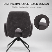Fauteuils de salon/bureau, structure métallique peinte en noir, revêtement en tissu, assise en mousse, 180 ° Fauteuil pivotant à rotation automatique