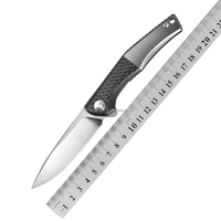 Großhandel Kunden spezifischer Titan griff M390 Klinge Titan legierung TC4 Kohle faser gefaltetes Wandert aschen messer mit Keramik kugellager