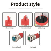 Voyant signal 8mm IP67 industriel RVB LED tête bombée avec fils
