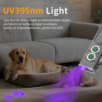 Lampe de travail multifonctionnelle Brightenlux 4 en 1, rechargeable, format poche, fine, avec clip EDC, lampe torche plate avec lumière UV et laser