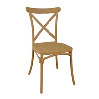 Chaises empilables d'extérieur Chaise de salle à manger à dossier croisé moderne noire pour restaurant Chaises d'événement noires en gros