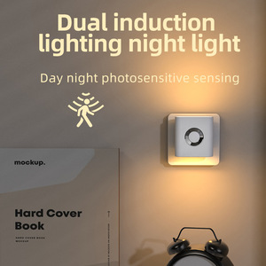 Luz Nocturna LED con Sensor de Control de Luz Cálida <span class=keywords><strong>para</strong></span> Dormitorio, Mesita de Noche, Ilumina el <span class=keywords><strong>Camino</strong></span> <span class=keywords><strong>para</strong></span> un Sueño Seguro - Product Image 2