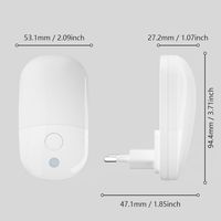 Veilleuse à capteur de lumière LED à brancher, du crépuscule à l'aube, forme capsule, 2700K blanc chaud, prise EU pour usage intérieur