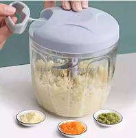 Procesador de Alimentos Manual, Picador de Verduras, Picador de Ajo Portátil con Cuerda, Cortador de Cebolla