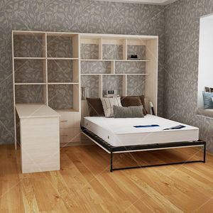 Nueva <span class=keywords><strong>Cama</strong></span> Plegable Invisible de Estilo Chino: <span class=keywords><strong>Cama</strong></span> Murphy <span class=keywords><strong>Vertical</strong></span> con <span class=keywords><strong>Armario</strong></span>, Escritorio y Almacenamiento en la Pared - Product Image 5
