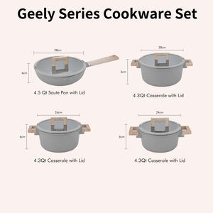 Juego de Utensilios de Cocina Comerciales de <span class=keywords><strong>Granito</strong></span>, Aptos para Todo Tipo de Estufas, 13 Piezas, para Uso Doméstico, Aptos para Lavavajillas y Horno, Incluye 26 Utensilios para Freír y 3 <span class=keywords><strong>Ollas</strong></span> - Product Image 6