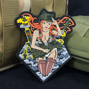 핫 세일 새로운 소녀 부드러운 고무 패치 도매 귀여운 만화 아름다움 UAV 실리콘 아플리케 사용자 정의 로고 빈 PVC 패치 가방 - Product Image 2