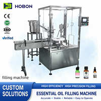 Machine de remplissage et de bouchage automatique Hebo pour flacons compte-gouttes en plastique de 50 ml, avec sertissage automatique des bouchons de 3 ml
