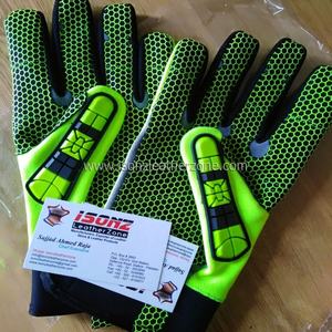 Petrolífero Sandy nitrilo resistente al corte Anti-vibración a prueba de choque TPR guantes taladro a prueba de golpes a prueba contra impacto guantes - Product Image 1