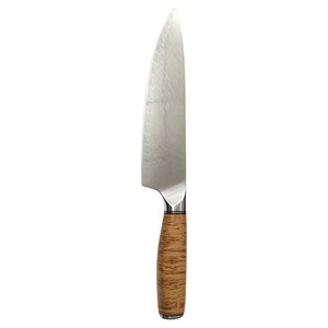 Couteau de chef professionnel 7 pouces en acier à motif, manche imitation bois, tranchant, pour cuisine, restaurant, supermarché, OEM - Product Image 1