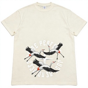 T-shirt estiva da <span class=keywords><strong>uomo</strong></span> versatile, pesante, alla moda, a maniche corte, con grafica gru e scritta "Hold on to Your Dreams", casual, ampia e <span class=keywords><strong>di</strong></span> stile - Product Image 2