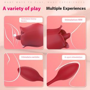 Rose parfumée femme Double pour oeuf vibrateur jouet intime pour jeunes femmes lécher la langue auto-plaisir masturbateur - Product Image 2