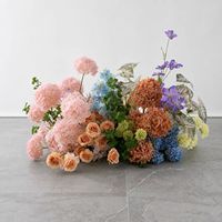 Bande de fleurs artificielles en soie rose pour décorations de mariage, remise de diplôme, fête des mères, allée et chemin de table