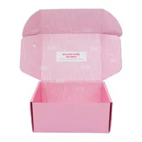 Индивидуальная упаковка, розовая почтовая коробка с принтом, почтовая упаковочная коробка, гофрированная для экологически чистого ухода за кожей/красоты/тканевый подарок