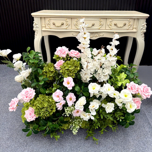 Ramo de Flores de Seda <span class=keywords><strong>Blanco</strong></span> y Verde en Oferta, Decoración Colgante 5D, Flor Artificial Decorativa para Bodas, Decoración del Hogar, Centro de Mesa - Product Image 2
