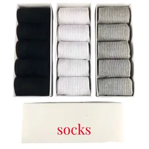 Cotton Designer <b>Socks</b> <b>Black</b> White Grey Low Mid High Waist Breathable For Jogging Sports <b>Socks</b> - Product Image 1