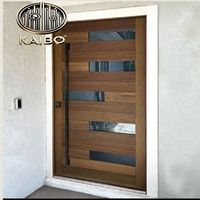 Vente en gros moderne de luxe 3D Rectangle design tout temps sculpté en bois massif double porte d'entrée pour le salon extérieur pour
