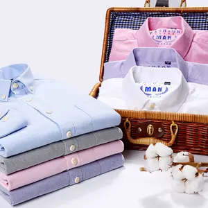 新款时尚蓝色休闲衬衫英式立领Polo t恤格子长袖男士纯棉衬衫